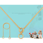 Hundehalsband, Hundehalsband mit Schlangenkette, Hundekette aus massivem Metall, Länge: 55 cm