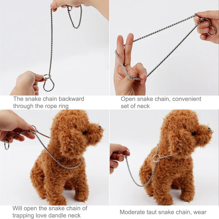 60 cm langes Haustier-Halsband mit Schlangenkette, Hundehalsband, 60 cm