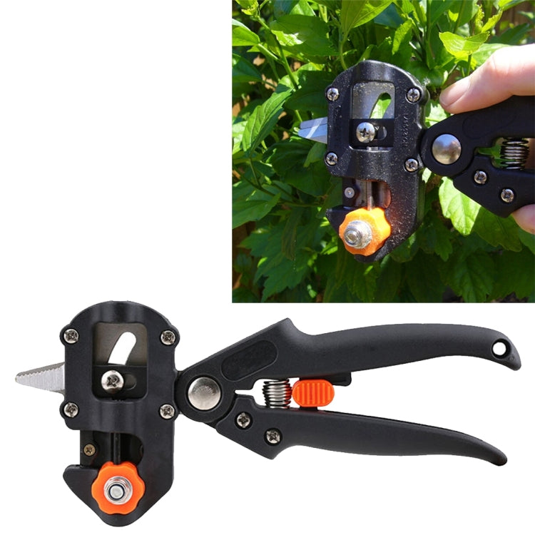 Professionelles Veredelungswerkzeug-Set, Gartenschere, Veredelungsmaschine für Sämlinge, Veredelungsvorrichtung mit drei Klingen, einem Kreuzmesser, einem Schraubenschlüssel, Schwarz