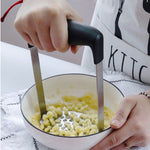 Edelstahl Hand-Kartoffel- und Kürbispresse mit breitem und ergonomischem Quergriff, einschichtiges Edelstahl