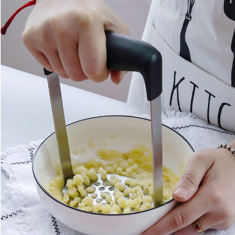 Edelstahl Hand-Kartoffel- und Kürbispresse mit breitem und ergonomischem Quergriff, einschichtiges Edelstahl