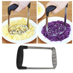 Edelstahl Hand-Kartoffel- und Kürbispresse mit breitem und ergonomischem Quergriff, einschichtiges Edelstahl