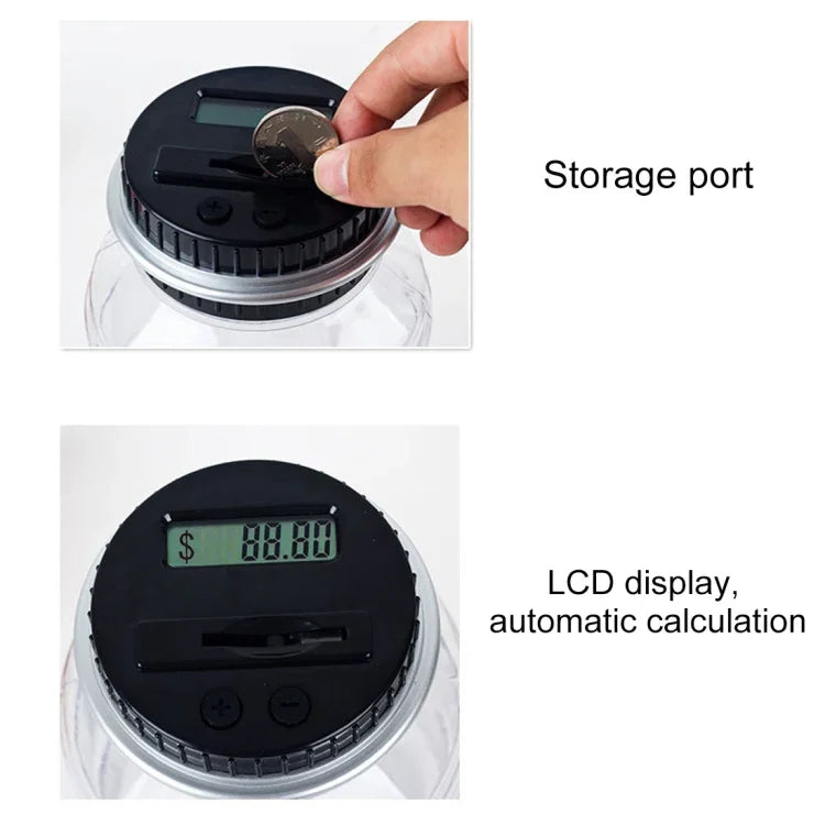 Digital Counting Money Coin Bank, For US Dollar, For Euro, For Pound Sterling