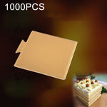 100 Stück kleine quadratische Kuchenpappe, dick, steif, gold, Kuchenmousse-Matte, kleines Quadrat