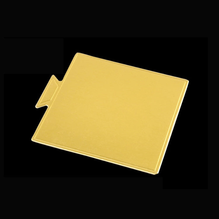 100 Stück kleine quadratische Kuchenpappe, dick, steif, gold, Kuchenmousse-Matte, kleines Quadrat