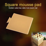 100 Stück kleine quadratische Kuchenpappe, dick, steif, gold, Kuchenmousse-Matte, kleines Quadrat