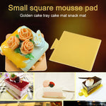 100 Stück kleine quadratische Kuchenpappe, dick, steif, gold, Kuchenmousse-Matte, kleines Quadrat