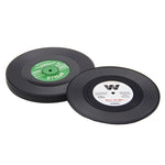 6 Stück/Set Retro Schwarz Vinyl CD Schallplatten Untersetzer Tischset Untersetzer Heimdeko, Durchmesser: 10,7 cm, 6 Stück Untersetzer