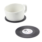 6 Stück/Set Retro Schwarz Vinyl CD Schallplatten Untersetzer Tischset Untersetzer Heimdeko, Durchmesser: 10,7 cm, 6 Stück Untersetzer