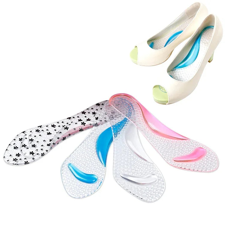 Frauen Silikon Gel Massage Einlegesohlen Fußgewölbestütze Orthopädische Plattfuß Vorbeugung Fußschwielen High Heels Schuhe Pad, Zufällige Farbauswahl