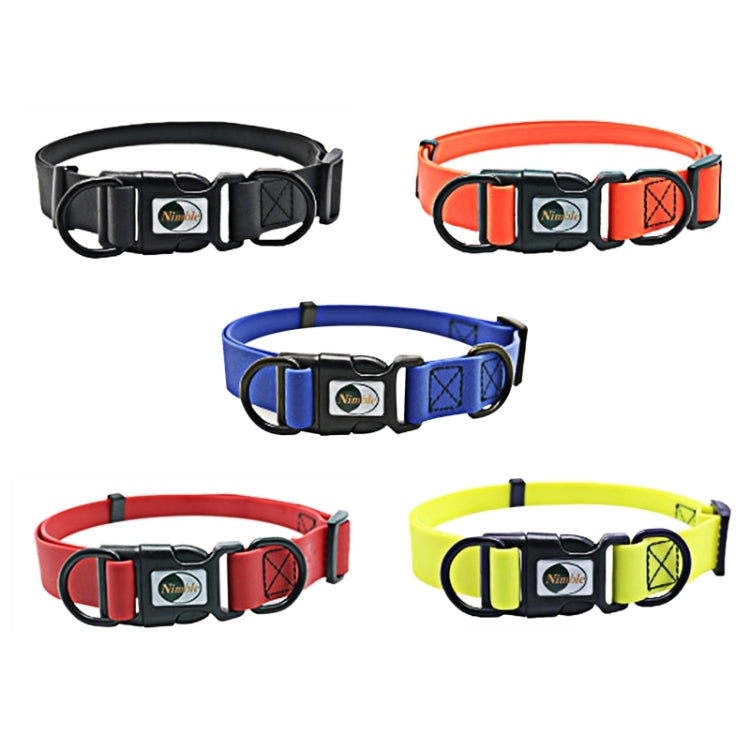 Wasserdichtes, verstellbares Hundehalsband aus PVC-Material mit Doppelschlaufe, geeignet für temperamentvolle Hunde, Größe: L, Halsumfang: 39–63 cm