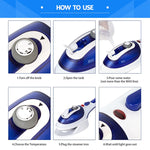 Multifunction Household Handheld Steamer Travel Portable Hand - Held Steam Hanging Hot Machine Ceramic Bottom with Flannelette Brush & Hair Brush & Measuring Cup,US Plug, US Plug Purple