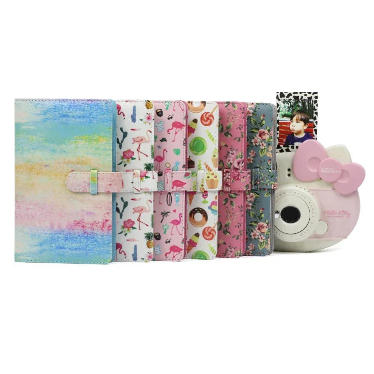 Dessertmuster 3 Zoll DIY PU Mini-Kreativitätseinlage Typ 32 Seiten Exquisites Fotoalbum für Polaroid, Dessert