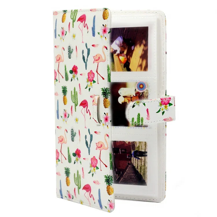 Flamingo-Kaktus-Muster, 7,6 cm (3 Zoll), DIY-Mini-Kreativitätseinlage aus PU, 32 Seiten, exquisites Fotoalbum für Polaroid, Flamingo-Kaktus