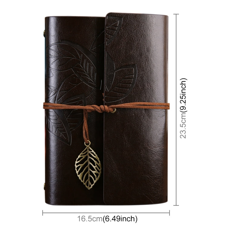 Kreatives Retro-Herbstblätter-Muster Notizbuch für Reise-Tagebuch mit losem Blatt, Größe: L, L