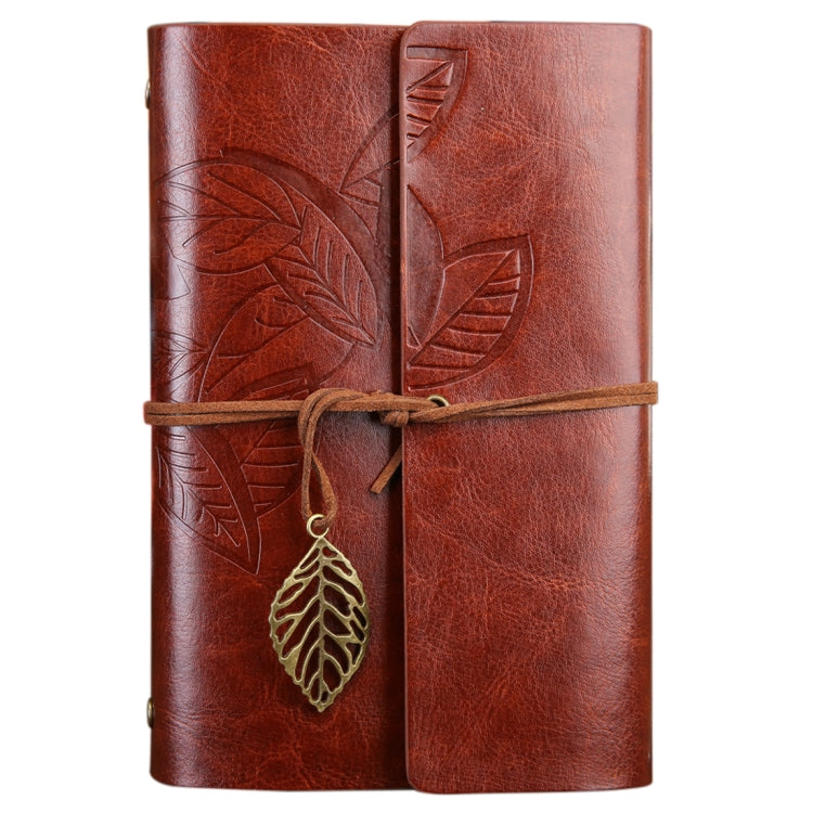 Kreatives Retro-Herbstblätter-Muster Notizbuch für Reise-Tagebuch mit losem Blatt, Größe: L, L