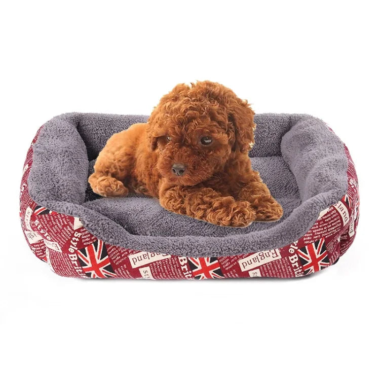Hunde-Hundematte mit Nationalflaggenmotiv für alle Jahreszeiten, warm und handlich, Größe: M, 54 × 42 × 12 cm