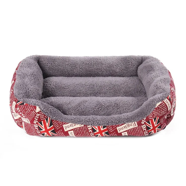 Hunde-Hundematte mit Nationalflaggenmotiv für alle Jahreszeiten, warm und handlich, Größe: M, 54 × 42 × 12 cm