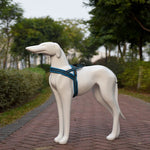 Reflektierendes Brustgeschirr aus Polyester für Hunde, Größe L (2,5 x 68 x 84 cm), mit Zugseil und Sicherheitskette.