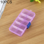 10 Stück abnehmbare Gitterbox aus Kunststoff für Schmuck, Ohrringe, Angelhaken und kleines Zubehör, Größe: Klein, 10 Fächer, 10 Fächer (Pink+Blau), 10 Fächer (Orange+Blau), 10 Fächer (Lila+Blau), 10 Fächer (Weiß+Pink), 10 Fächer (Weiß+Blau)