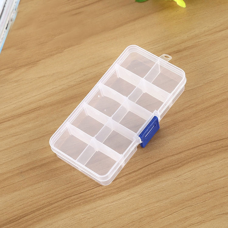 10 Stück abnehmbare Gitterbox aus Kunststoff für Schmuck, Ohrringe, Angelhaken und kleines Zubehör, Größe: Klein, 10 Fächer, 10 Fächer (Pink+Blau), 10 Fächer (Orange+Blau), 10 Fächer (Lila+Blau), 10 Fächer (Weiß+Pink), 10 Fächer (Weiß+Blau)