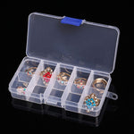 10 Stück abnehmbare Gitterbox aus Kunststoff für Schmuck, Ohrringe, Angelhaken und kleines Zubehör, Größe: Klein, 10 Fächer, 10 Fächer (Pink+Blau), 10 Fächer (Orange+Blau), 10 Fächer (Lila+Blau), 10 Fächer (Weiß+Pink), 10 Fächer (Weiß+Blau)