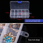 10 Stück abnehmbare Gitterbox aus Kunststoff für Schmuck, Ohrringe, Angelhaken und kleines Zubehör, Größe: Klein, 10 Fächer, 10 Fächer (Pink+Blau), 10 Fächer (Orange+Blau), 10 Fächer (Lila+Blau), 10 Fächer (Weiß+Pink), 10 Fächer (Weiß+Blau)