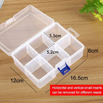 Plastic Jewelry Box Organizer Storage Container with Adjustable Dividers, Size: Large, 6 Slots, 6 Slots