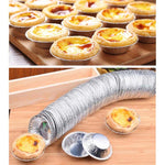 100 Stück/Packung Aluminiumfolie Eierkuchenbecher Cupcake-Halter, Größe: 7,5 x 4 x 2 cm