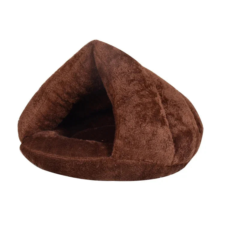 Dreieckige Katzenhütte, warm und dickwandig, mongolischer Jurtenstil, Haustierhaus für Hunde und Katzen, Größe: M, 40×40×30 cm