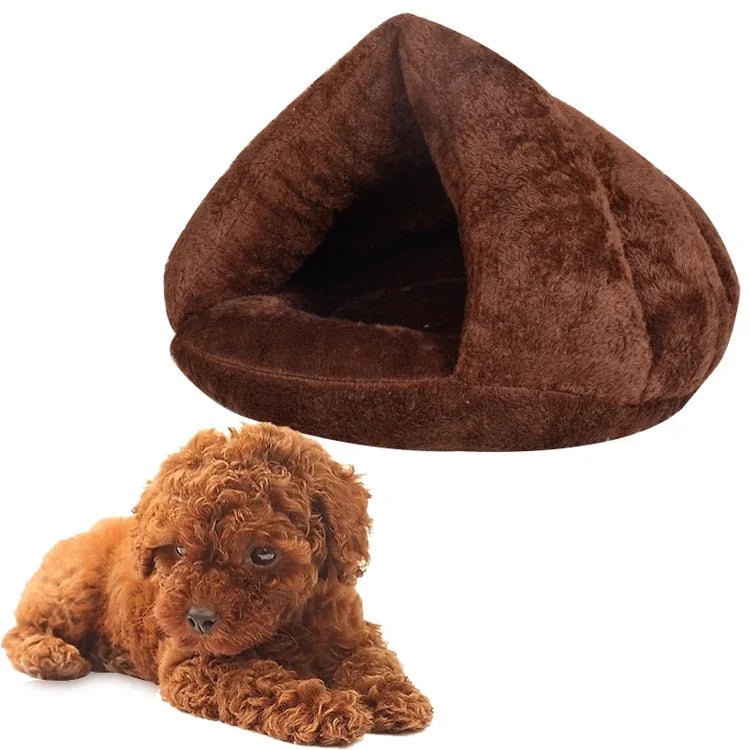Dreieckige Katzenhütte, warm und dickwandig, mongolischer Jurtenstil, Haustierhaus für Hunde und Katzen, Größe: M, 40×40×30 cm
