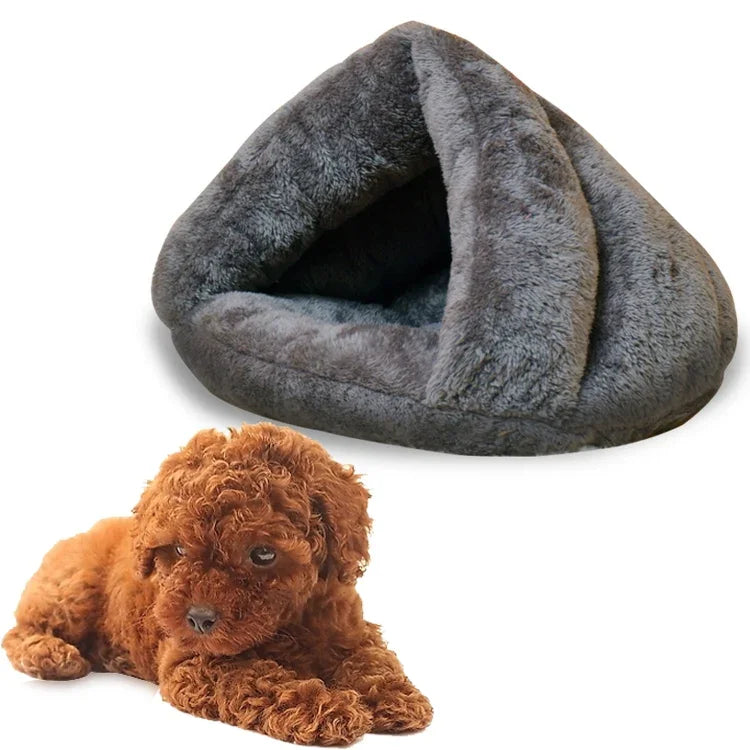 Dreieckige Katzenhütte, warm und dickwandig, mongolischer Jurtenstil, Haustierhaus für Hunde und Katzen, Größe: M, 40×40×30 cm