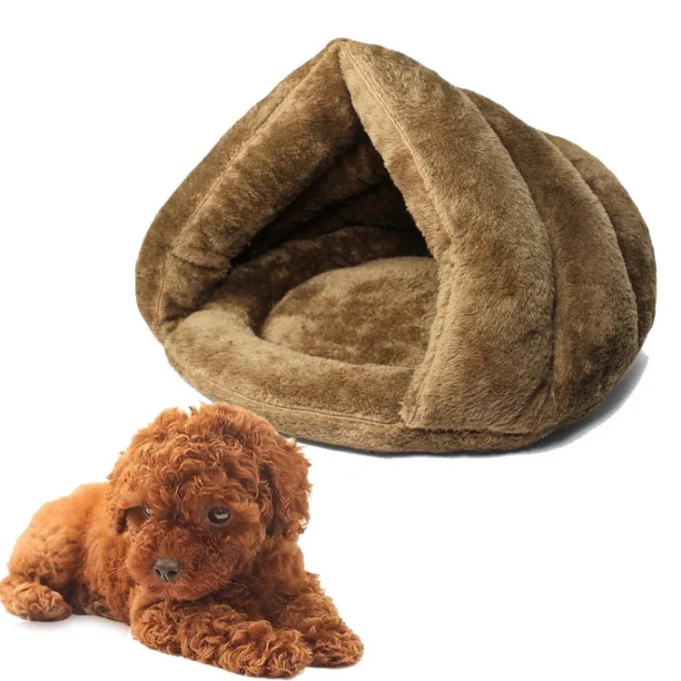 Dreieckige Katzenhütte, warm und dickwandig, mongolischer Jurtenstil, Haustierhaus für Hunde und Katzen, Größe: M, 40×40×30 cm