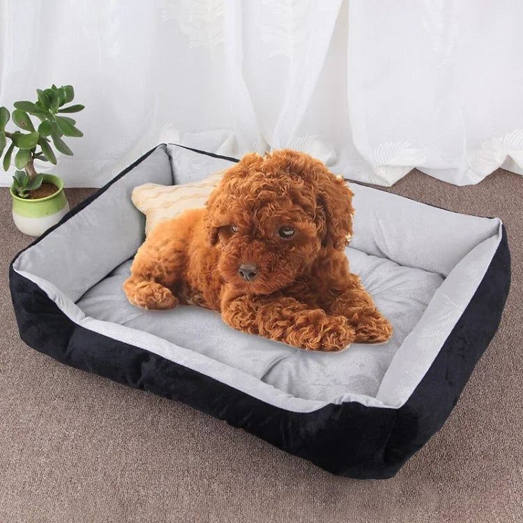 Große, weiche und warme Hunde- und Katzenmatte mit Knochenmuster, Größe: M, 70 × 50 × 15 cm