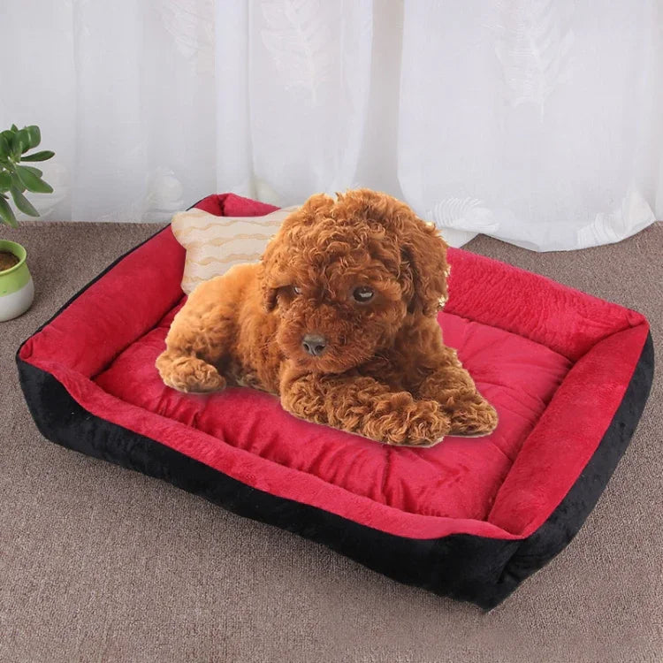 Große, weiche und warme Hunde- und Katzenmatte mit Knochenmuster, Größe: M, 70 × 50 × 15 cm