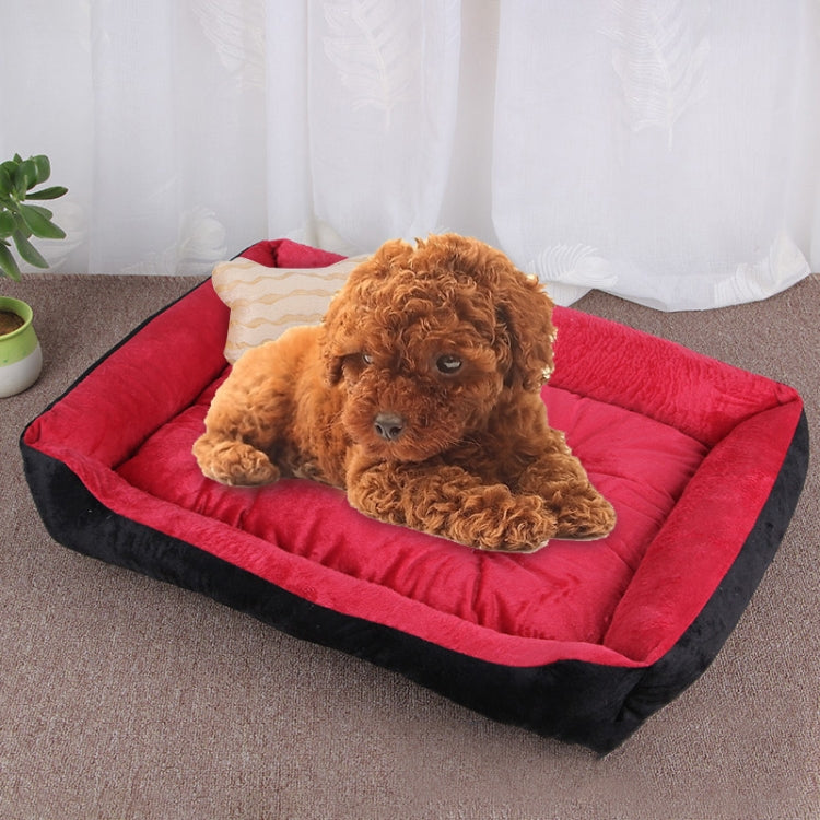 Große, weiche und warme Hunde- und Katzenmatte mit Knochenmuster, Größe: M, 70 × 50 × 15 cm