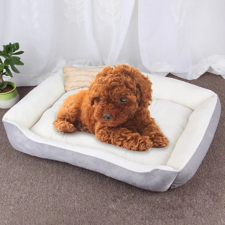Große, weiche und warme Hunde- und Katzenmatte mit Knochenmuster, Größe: M, 70 × 50 × 15 cm