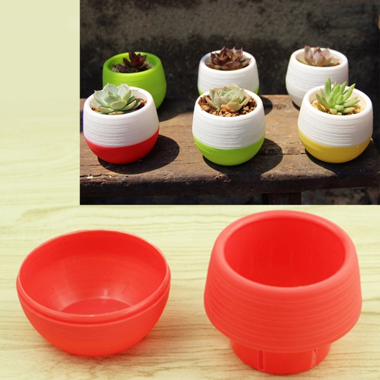 Bunte Mini Runde Pflanze Kunststoff Blumentopf Garten Büro Dekoration Anzuchttöpfe Pflanzgefäß mit Wassertank, zufällige Farbauswahl, Blumentopf 3