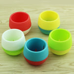 Bunte Mini Runde Pflanze Kunststoff Blumentopf Garten Büro Dekoration Anzuchttöpfe Pflanzgefäß mit Wassertank, zufällige Farbauswahl, Blumentopf 3