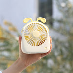 WT-F14 1200 mAh Kaninchenförmiger Mini Tragbarer Ventilator mit 3 Geschwindigkeitsstufen