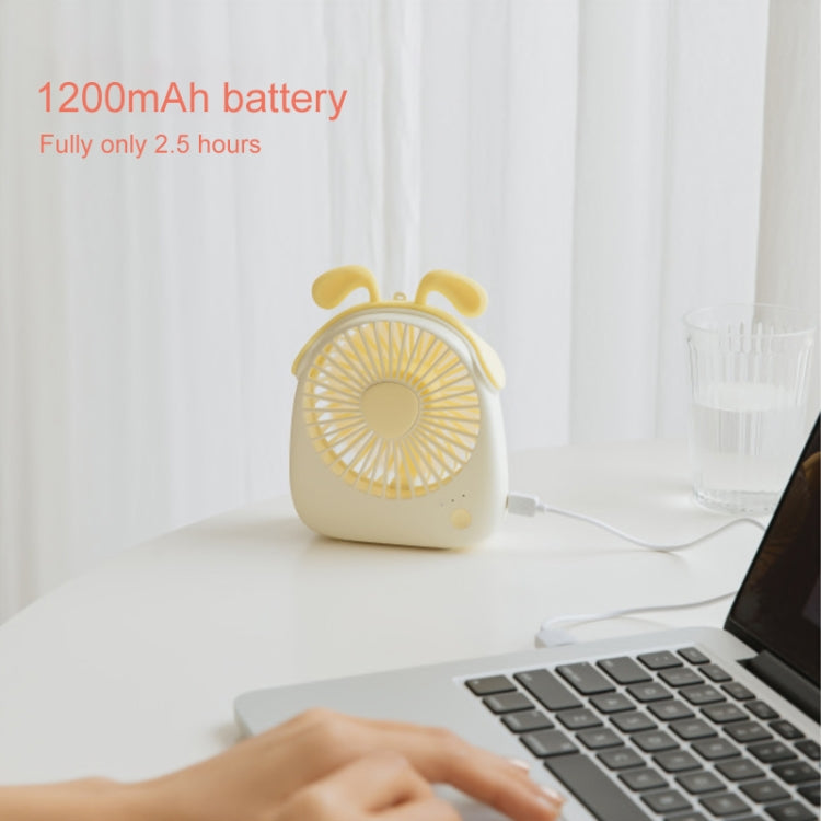 WT-F14 1200 mAh Kaninchenförmiger Mini Tragbarer Ventilator mit 3 Geschwindigkeitsstufen