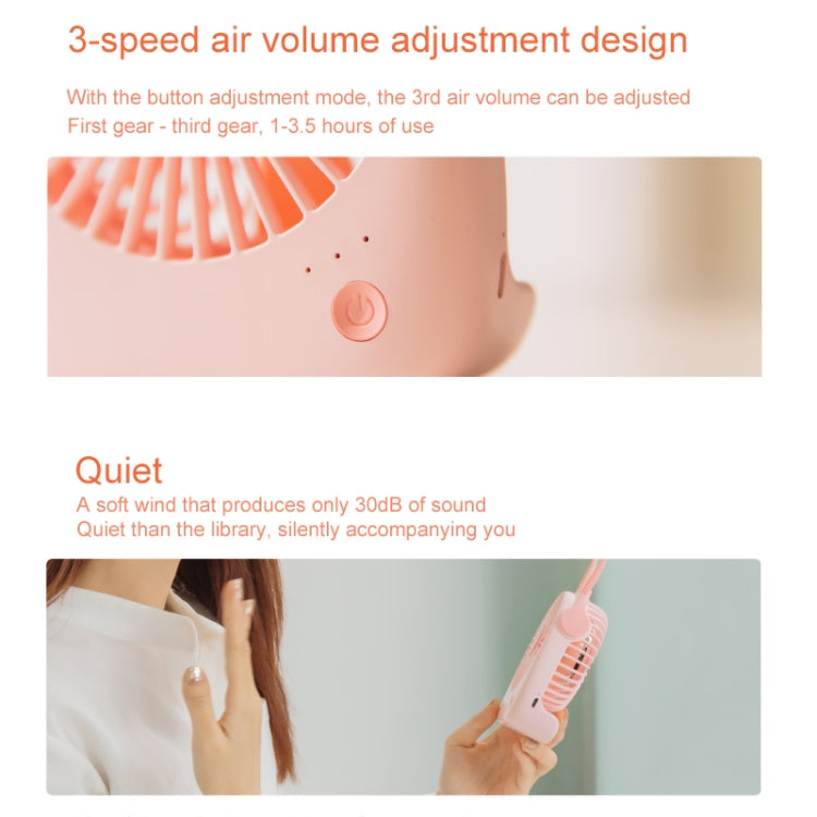 WT-F14 1200 mAh Kaninchenförmiger Mini Tragbarer Ventilator mit 3 Geschwindigkeitsstufen