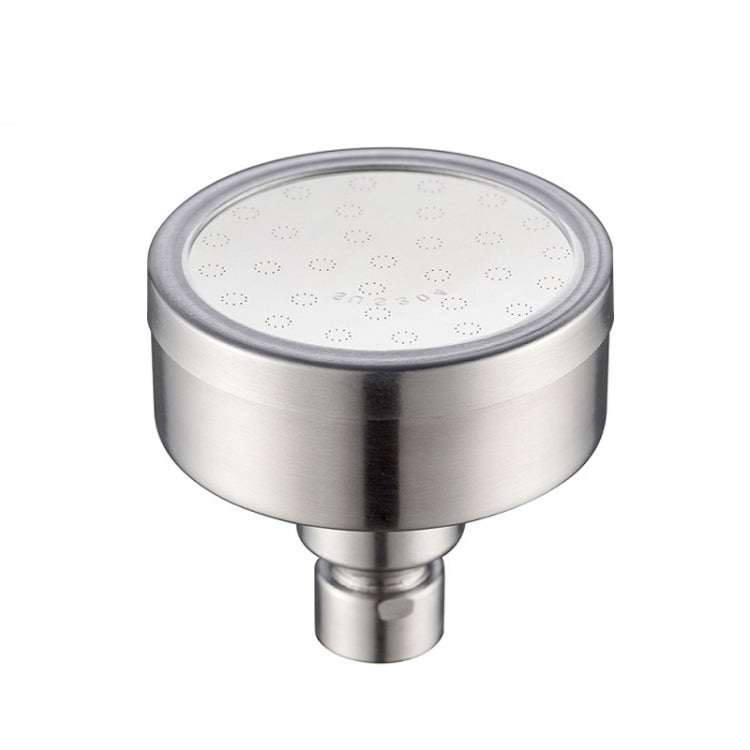 Abnehmbarer und abwaschbarer runder Duschkopf aus Edelstahl 304 mit Druckfunktion, Größe: 80 mm, Muster C