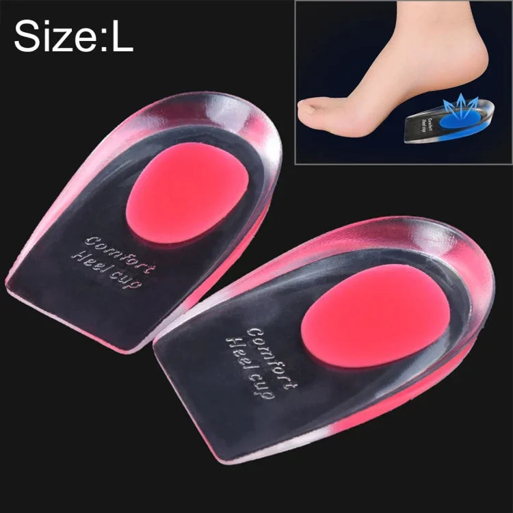 1 Paar Damen Silikon Gel Komfort Fersenpolster Halbpolster, Größe: L