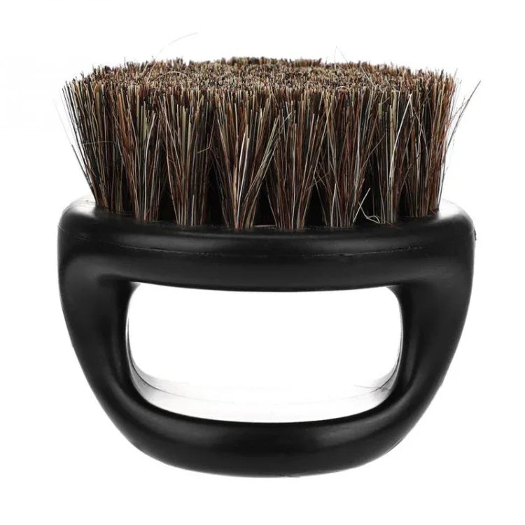 Tragbarer Rasierpinsel mit Ringdesign aus schwarzem ABS-Kunststoff, ideal zum Haareschneiden und Reinigen.