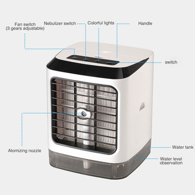 Mini Desktop Kühlventilator Luftbefeuchter Klimatisierungsventilator Befeuchtender Sprühventilator, ohne Fernbedienung
