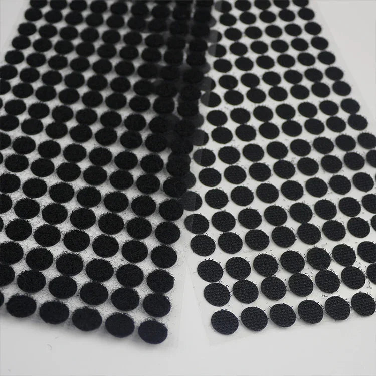 1000 Stück 10mm runde Nylon-Klettverschluss-Punkte, 10mm (Schwarz), 10mm (Weiß)