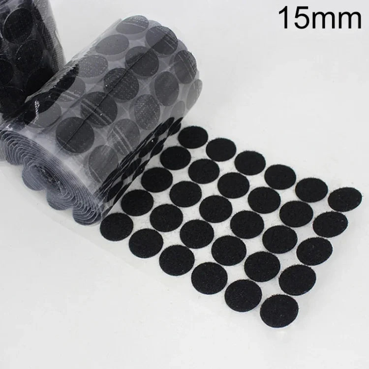 1000 Stück 16 mm runde Nylon-Klettverschlüsse, 15 mm (Schwarz), 15 mm (Weiß)