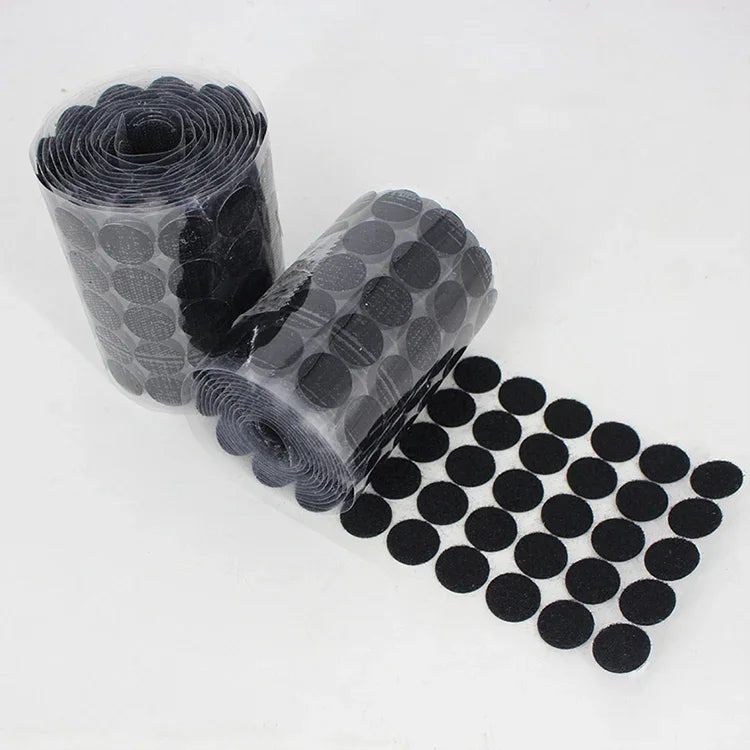 1000 Stück 16 mm runde Nylon-Klettverschlüsse, 15 mm (Schwarz), 15 mm (Weiß)