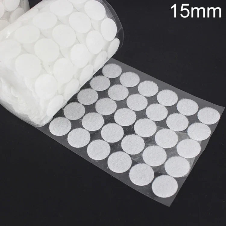 1000 Stück 16 mm runde Nylon-Klettverschlüsse, 15 mm (Schwarz), 15 mm (Weiß)